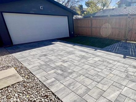 Paving stone driveway construction in Calgary