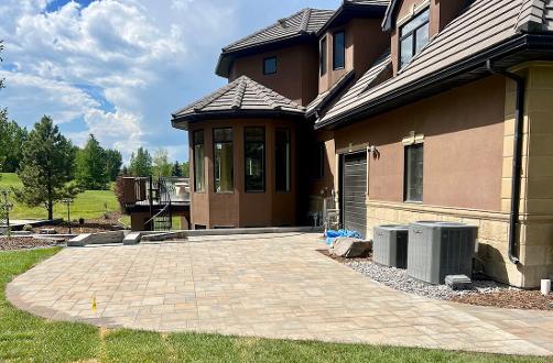 Paving stone driveway construction in Calgary